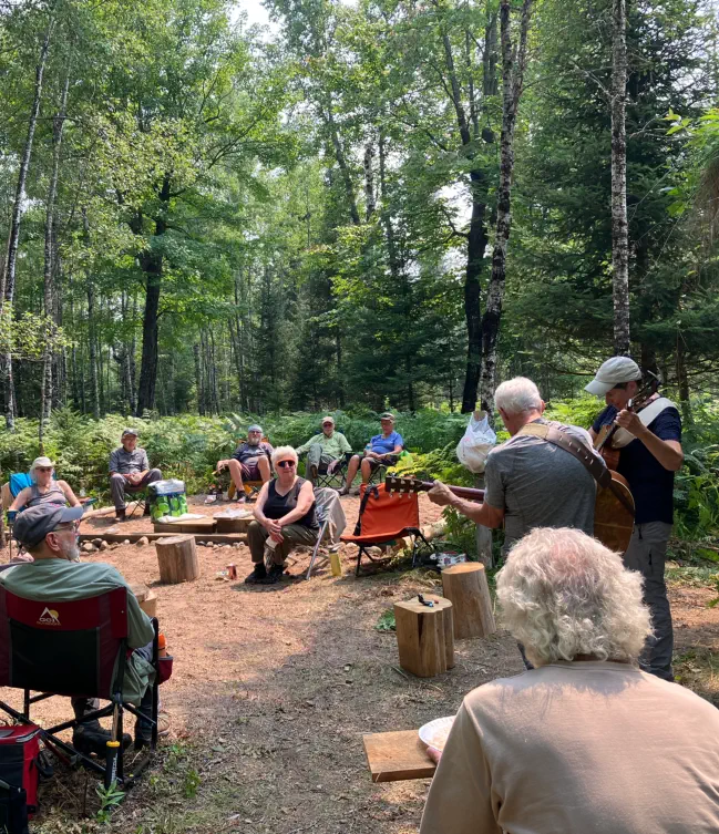 Float the Fire event in 2025 with music out in forest