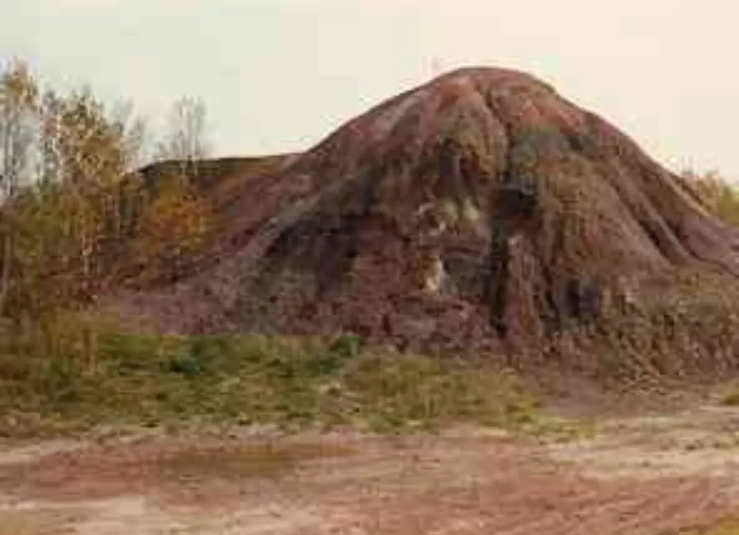 waste pile typical waste rock pile found along the Iron River