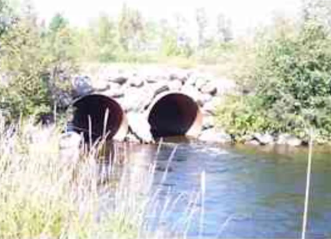 Original water flow through two culverts Original water flow through two culverts