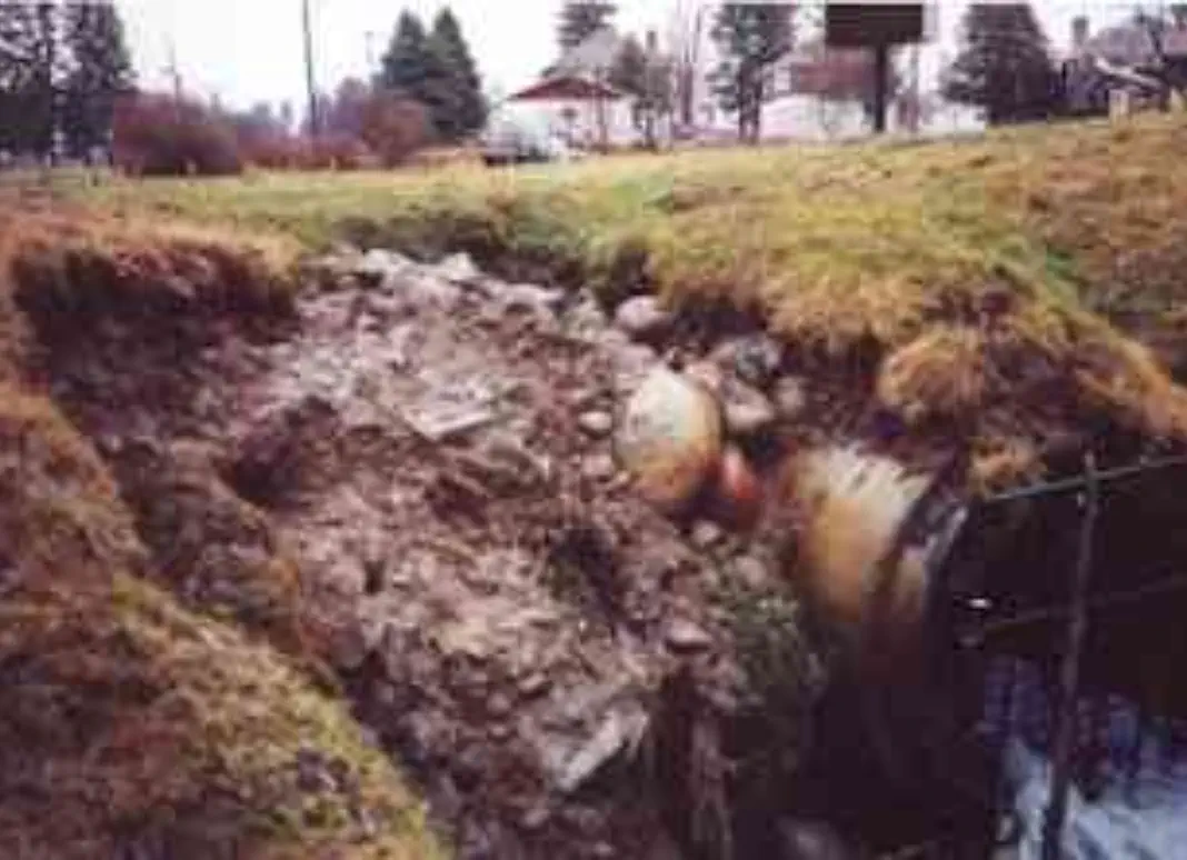 Washout over storm drain Washout over storm drain